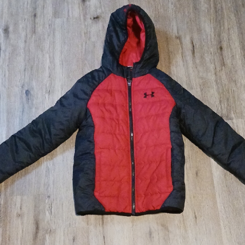 Medium Under Armour Kids Red and Black Jacket